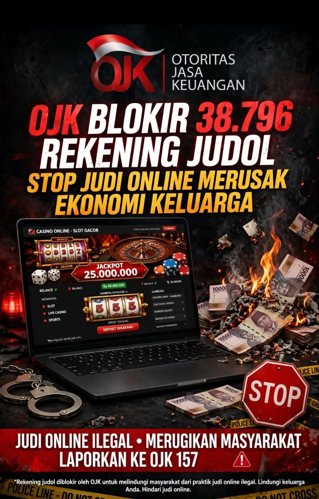 OJK Perluas Pembersihan Judol: 38.796 Rekening Diblokir